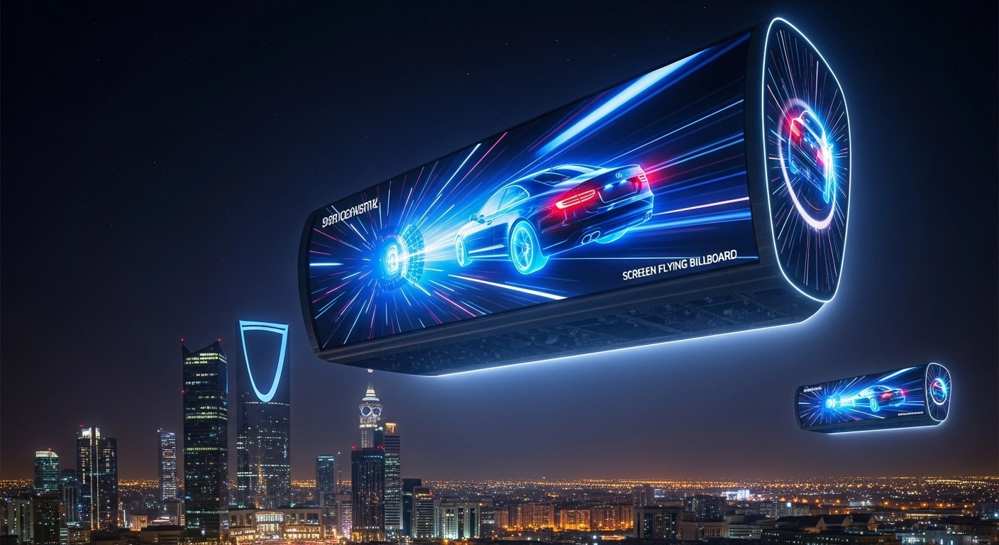 screen flying billboard in riyadh ksa