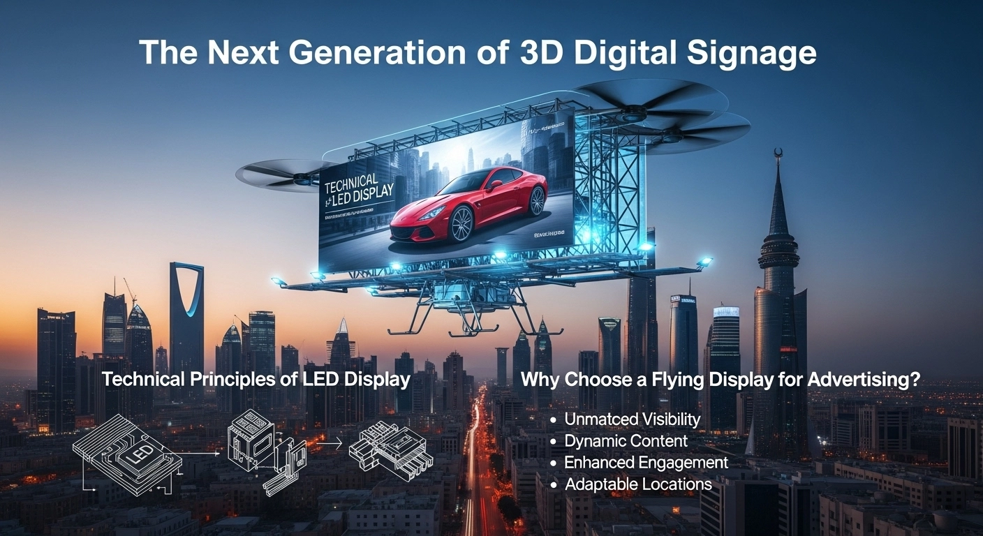 screen flying billboard in riyadh saudi arabia