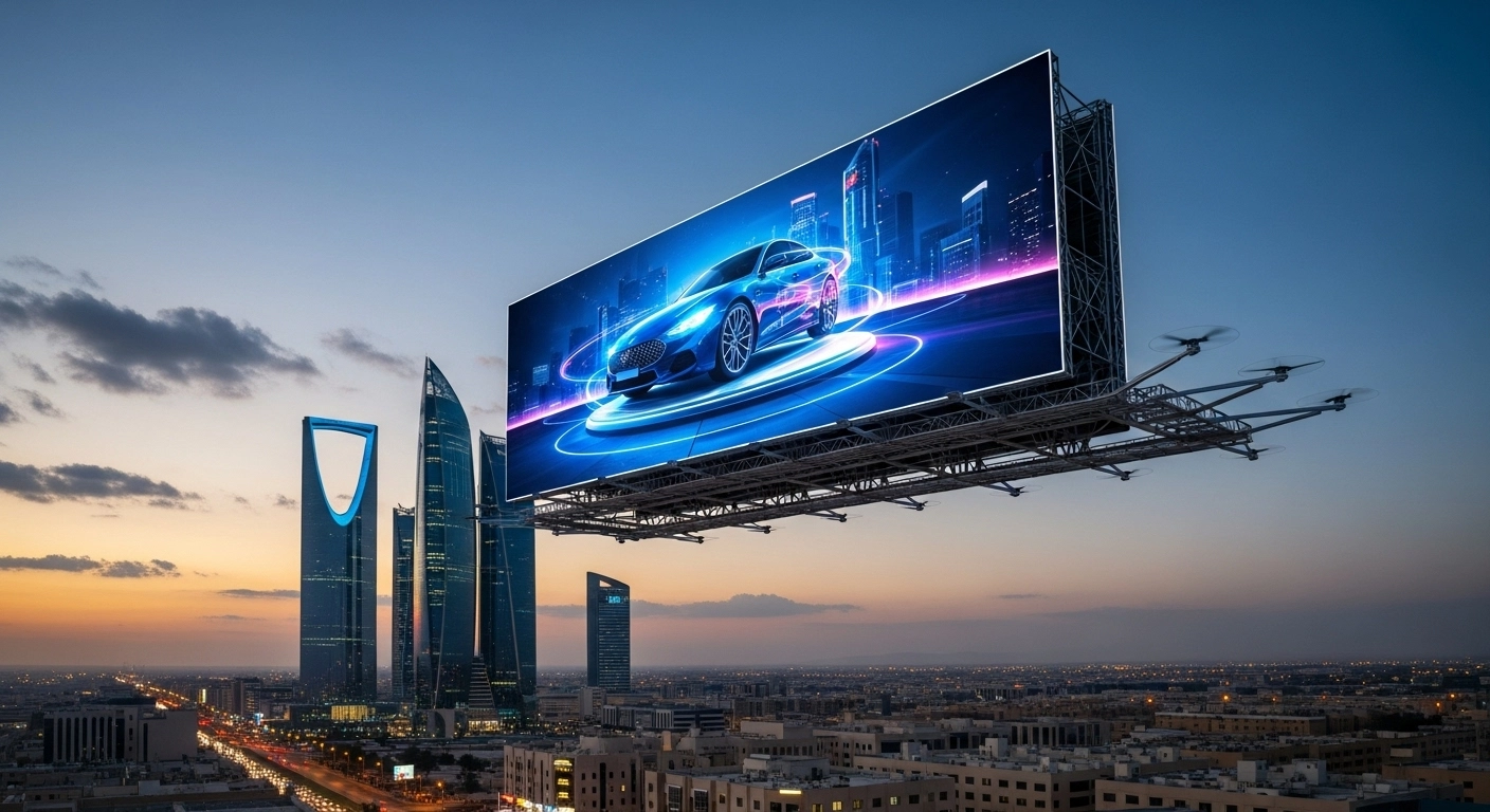 screen flying billboard in riyadh ksa