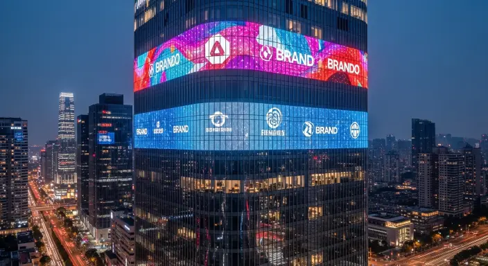 LED Mesh on Towers & Buildings