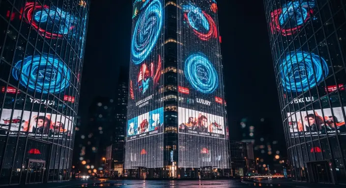 LED Mesh on Towers & Buildings