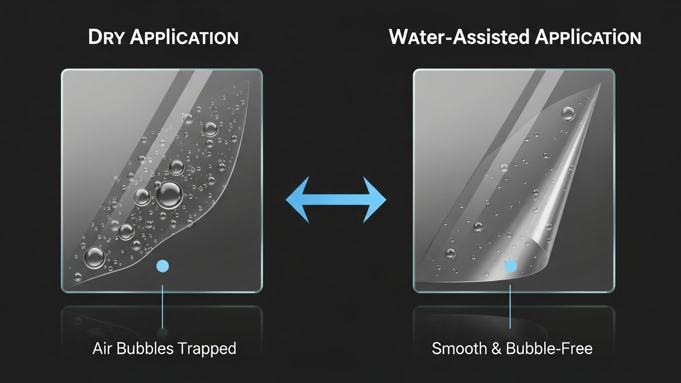 طريقة تركيب الاستيكر على الزجاج