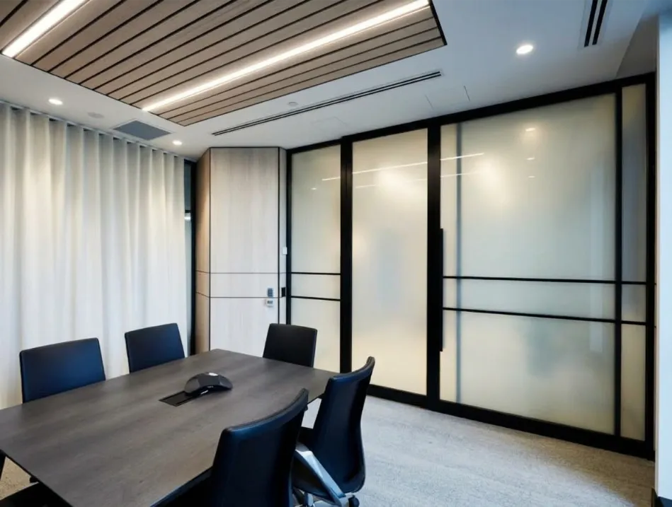 Laminated smart film glass panel switching between frosted and clear