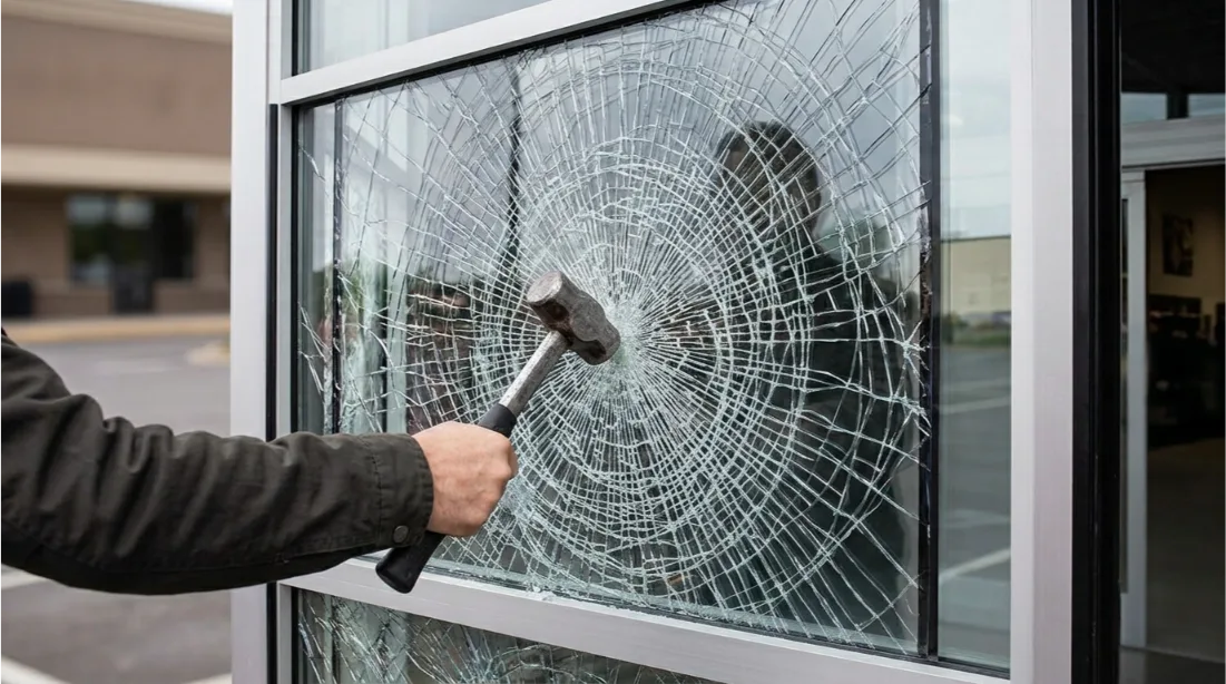 Safety and security window film fitted to glass in Riyadh